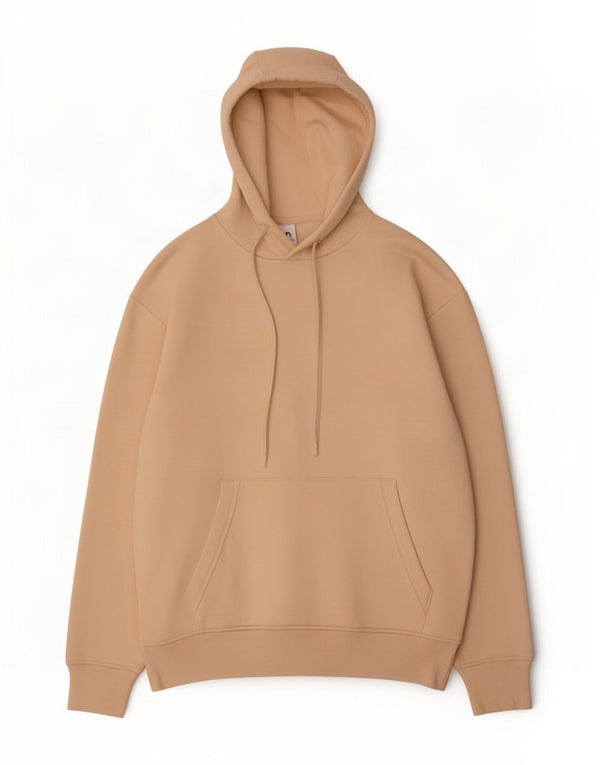 Zara Mens Hoodie Jumper Large Beige Cotton