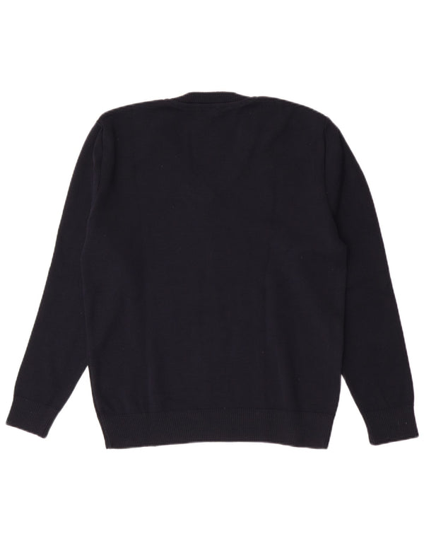Vintage Womens V-Neck Jumper Sweater IT 42 Medium Navy Blue