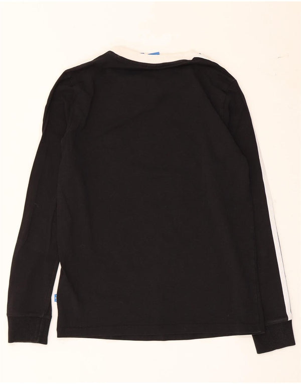 Adidas Womens Top Long Sleeve UK 8 Small Black Colourblock Cotton