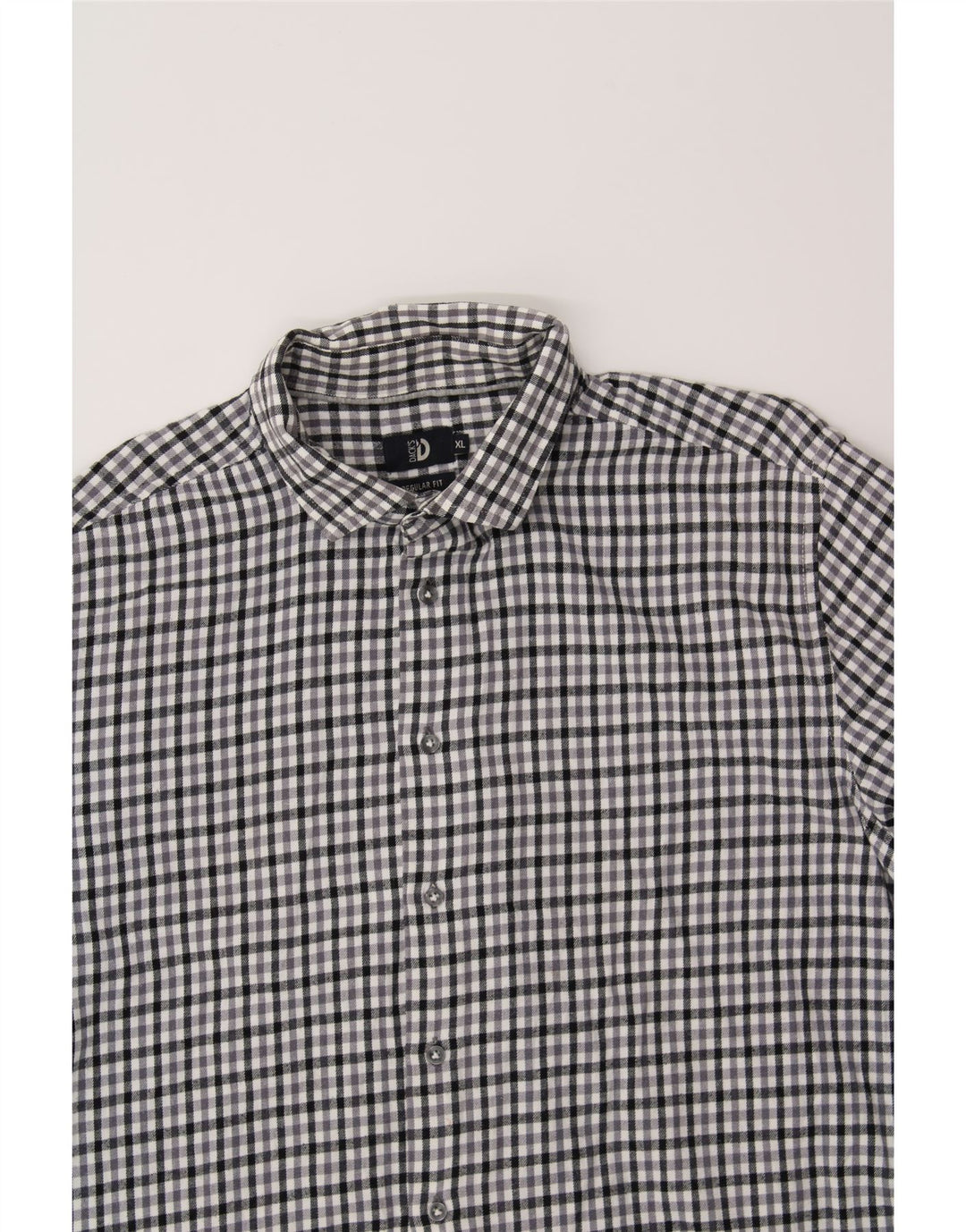DACK'S Mens Regular Fit Flannel Shirt XL Black Gingham Cotton Vintage Dack's and Second-Hand Dack's from Messina Hembry 