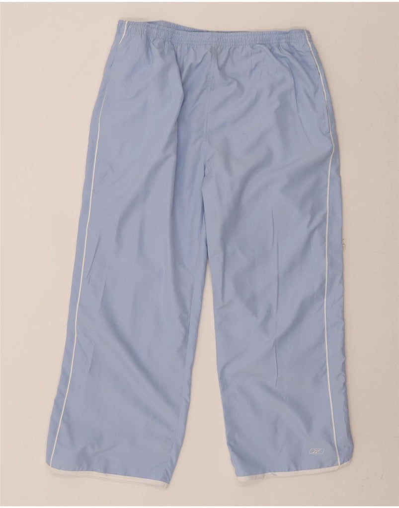 REEBOK Womens Capri Tracksuit Trousers Size 14 W34 L24 Blue Polyester Vintage Reebok and Second-Hand Reebok from Messina Hembry 