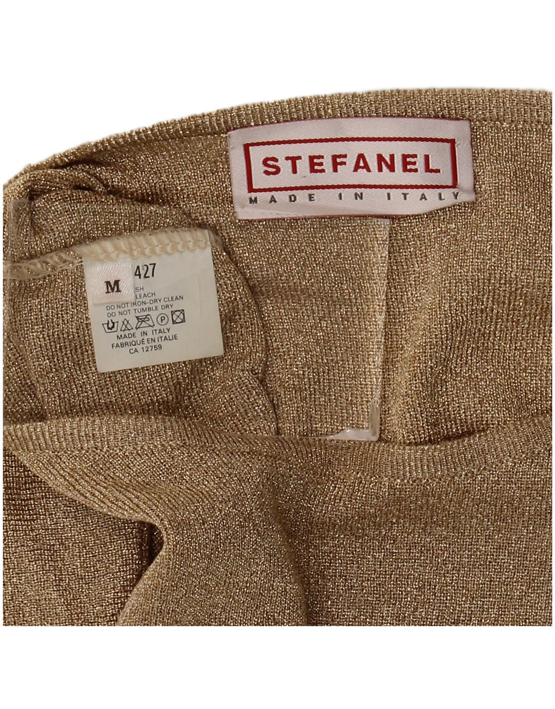Stefanel Womens Oversized Top Long Sleeve UK 14 Medium Gold Cupro