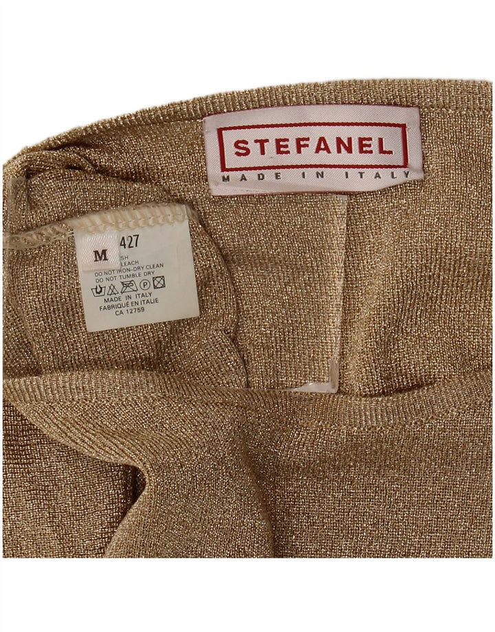 Stefanel Womens Oversized Top Long Sleeve UK 14 Medium Gold Cupro