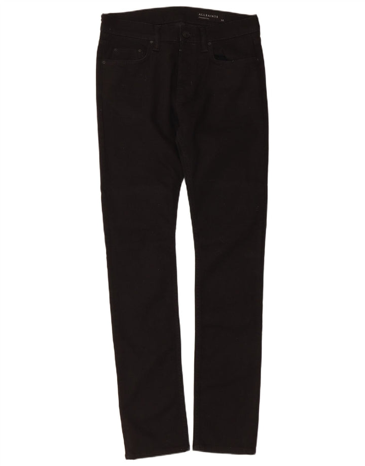 All Saints Mens Cigarette Slim Jeans W30 L31 Black Cotton