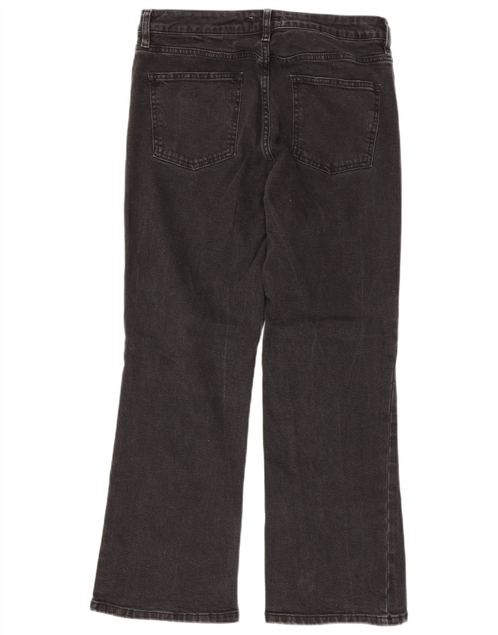 WAREHOUSE Womens Bootcut Jeans UK 14 Large W32 L27 Black Cotton