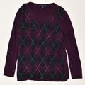 TOMMY HILFIGER Womens V-Neck Jumper Sweater UK 14 Large Purple | Vintage Tommy Hilfiger | Thrift | Second-Hand Tommy Hilfiger | Used Clothing | Messina Hembry 