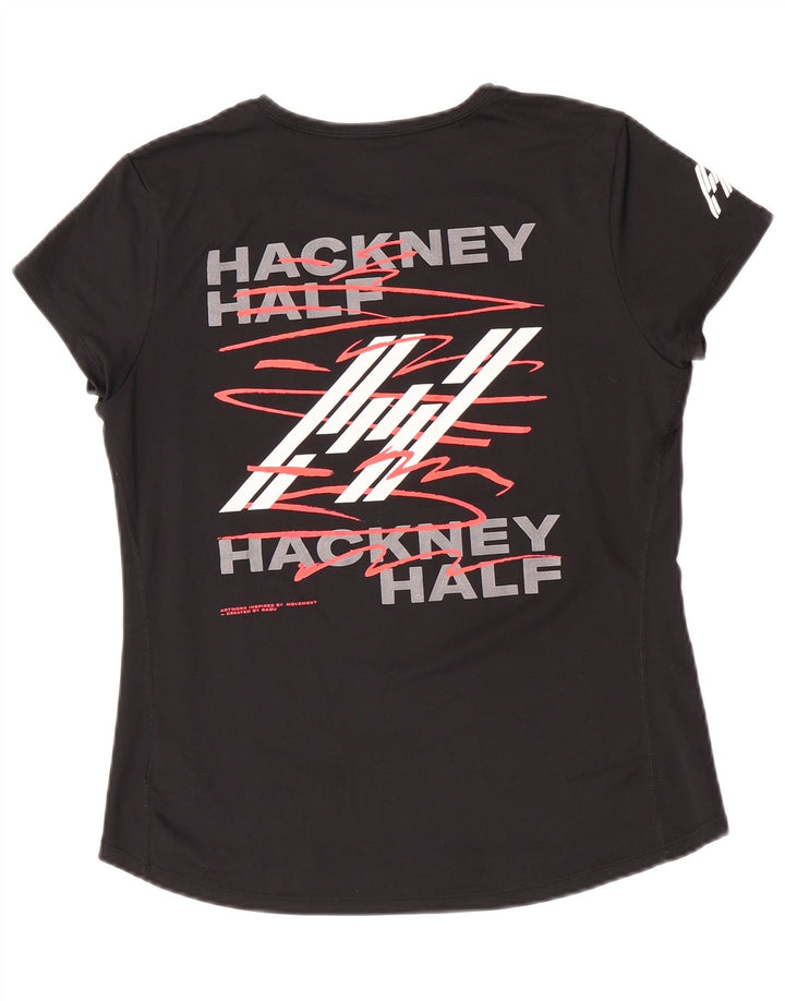 Nike Womens Dri Fit Graphic T-Shirt Top UK 16 Large Black Polyester
