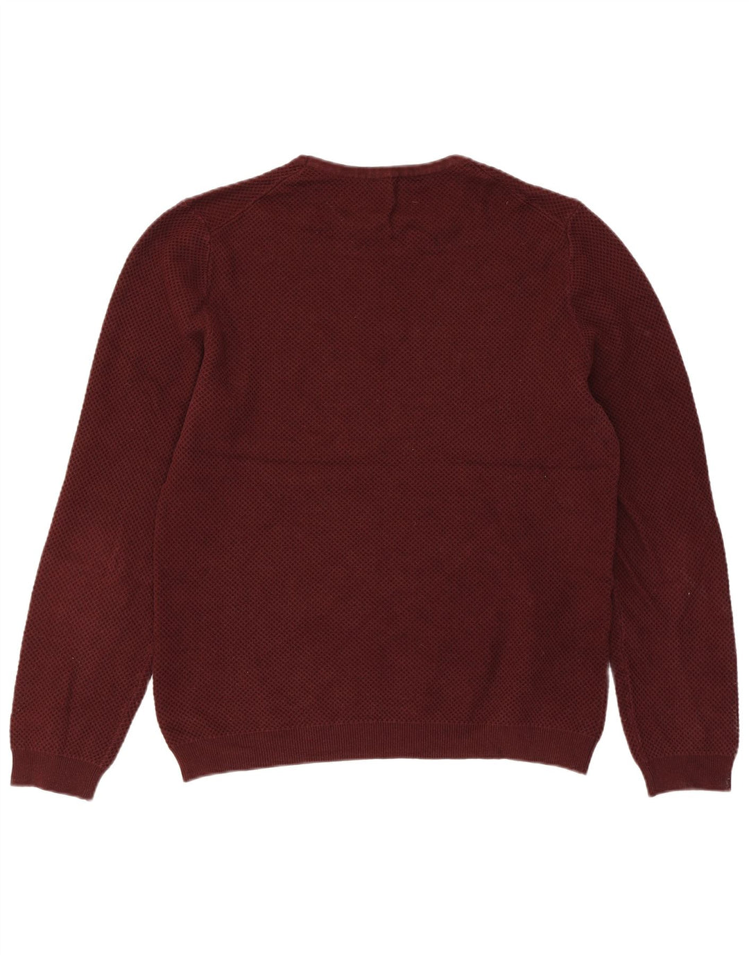 REISS Mens Crew Neck Jumper Sweater Medium Maroon Cotton