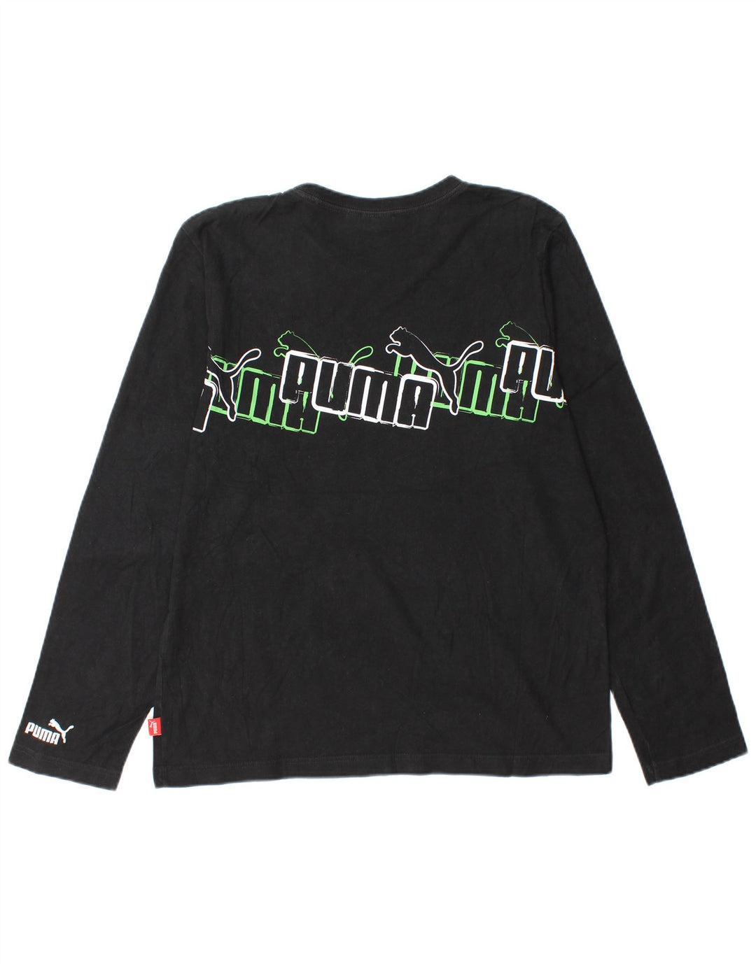 Puma Mens Graphic Top Long Sleeve Medium Black