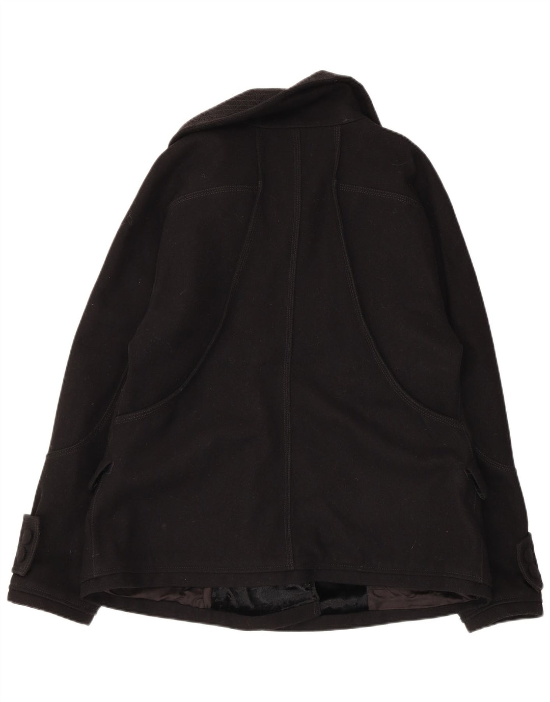 Exte Womens Pea Coat IT 48 XL Black Wool