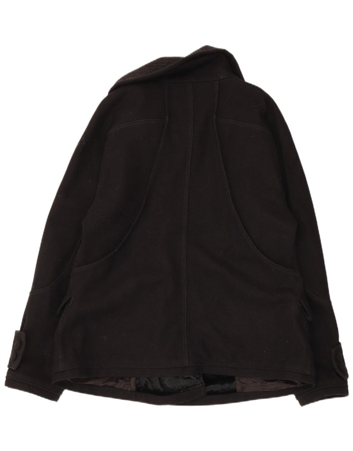 Exte Womens Pea Coat IT 48 XL Black Wool