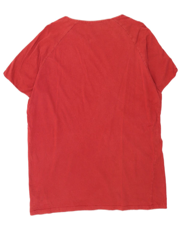 Adidas Womens T-Shirt Top UK 20 2XL Maroon Cotton