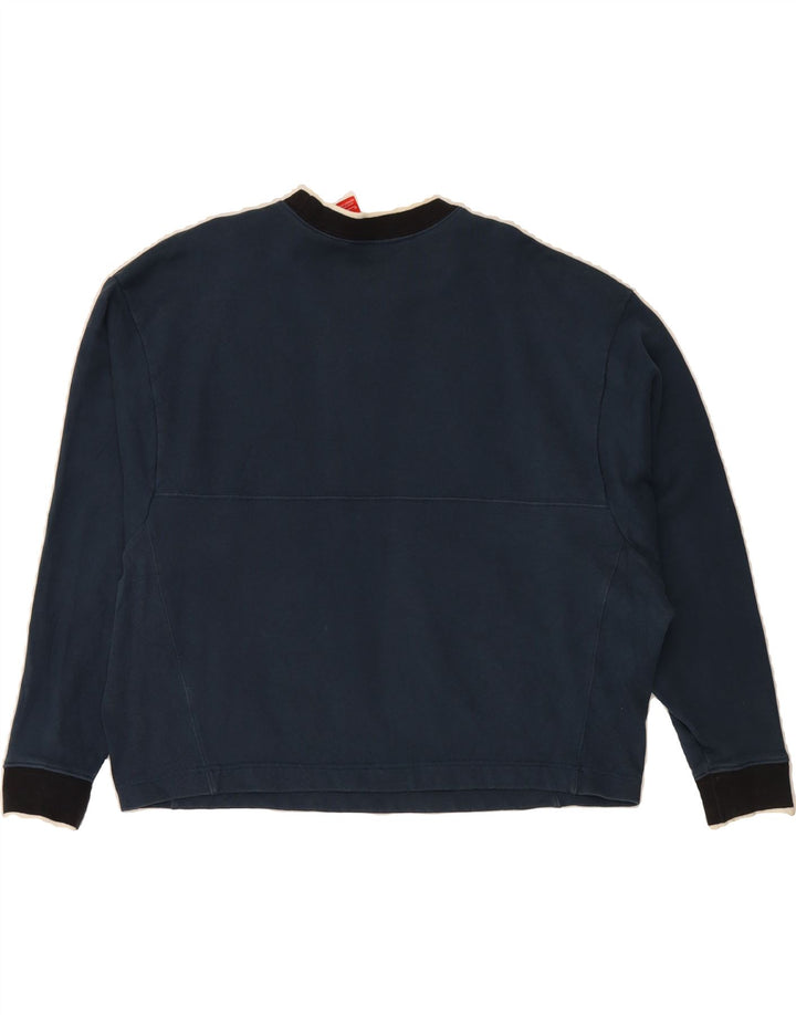 NIKE Womens Oversized Graphic Sweatshirt Jumper UK 14 Medium Navy Blue Vintage Nike and Second-Hand Nike from Messina Hembry 