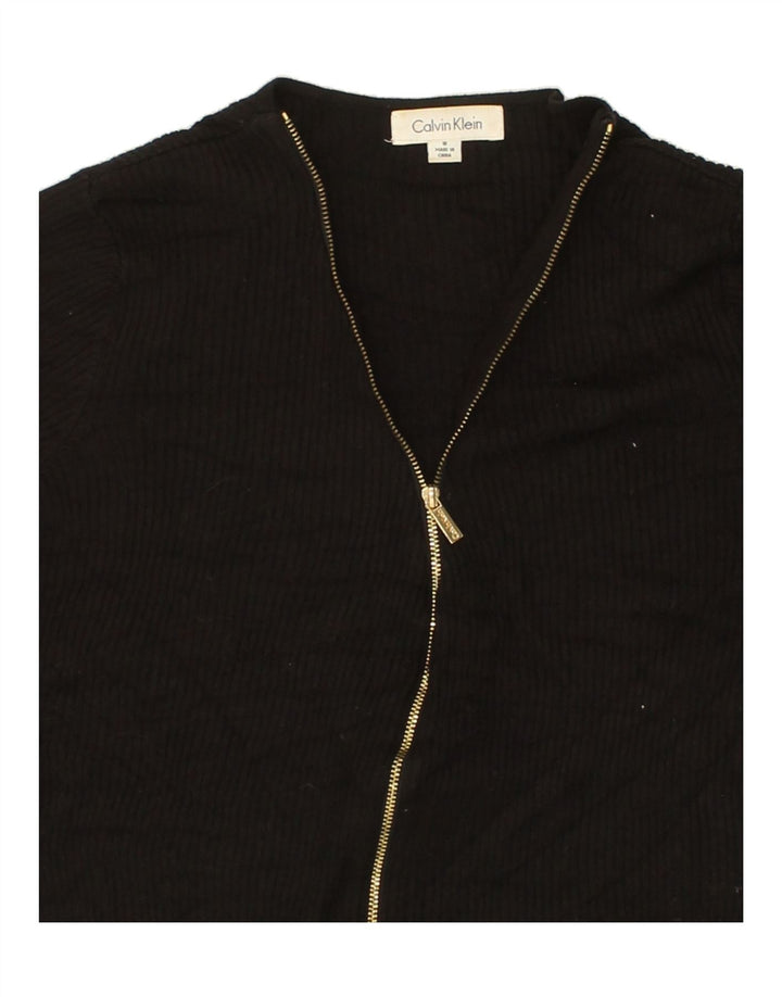 CALVIN KLEIN Womens Oversized Cardigan Sweater UK 10 Small Black Acrylic Vintage Calvin Klein and Second-Hand Calvin Klein from Messina Hembry 