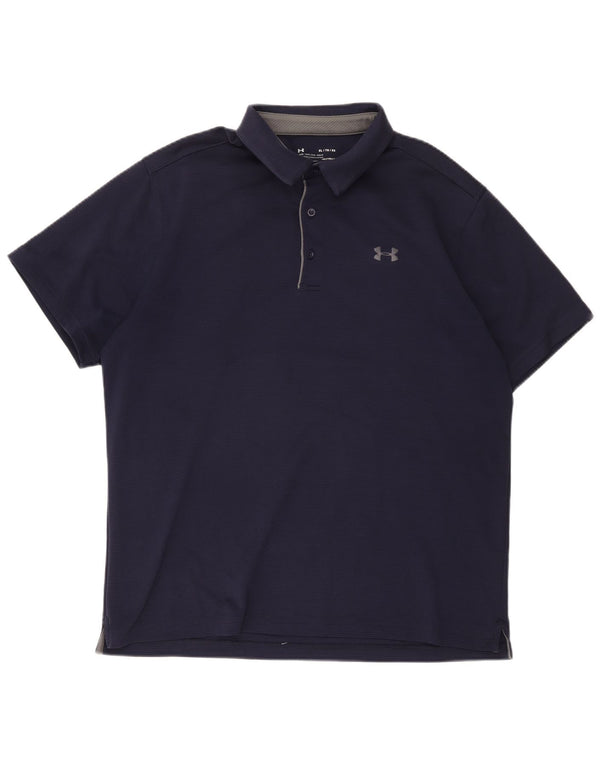 Under Armour Mens Heat Gear Loose Fit Polo Shirt XL Navy Blue