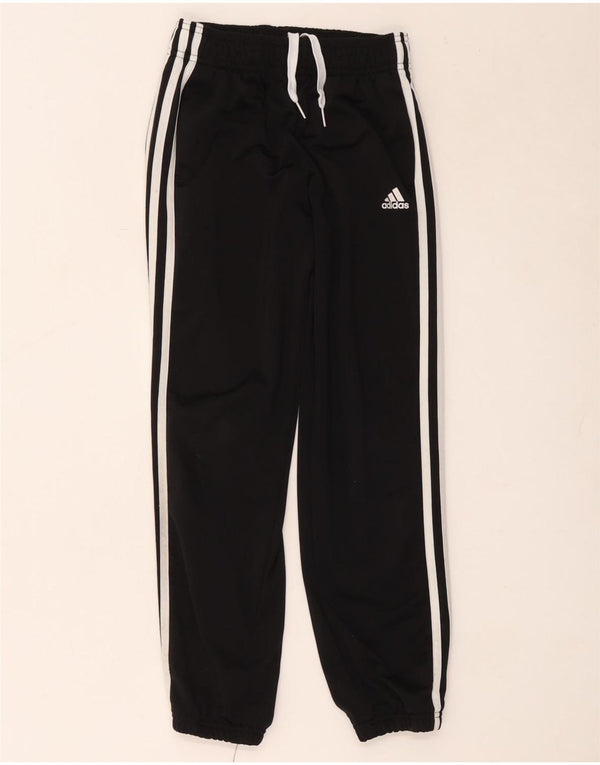 Adidas Girls Tracksuit Trousers Joggers 9-10 Years Black Polyester
