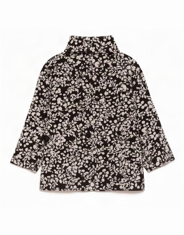 Luisella Mariani Womens 3/4 Sleeve Blouse Top UK 14 Medium Black Floral