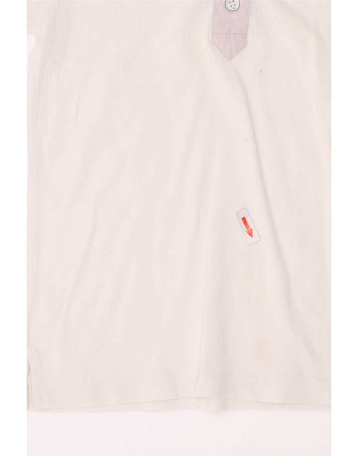 Armani Junior Boys Polo Shirt 7-8 Years White Colourblock Cotton