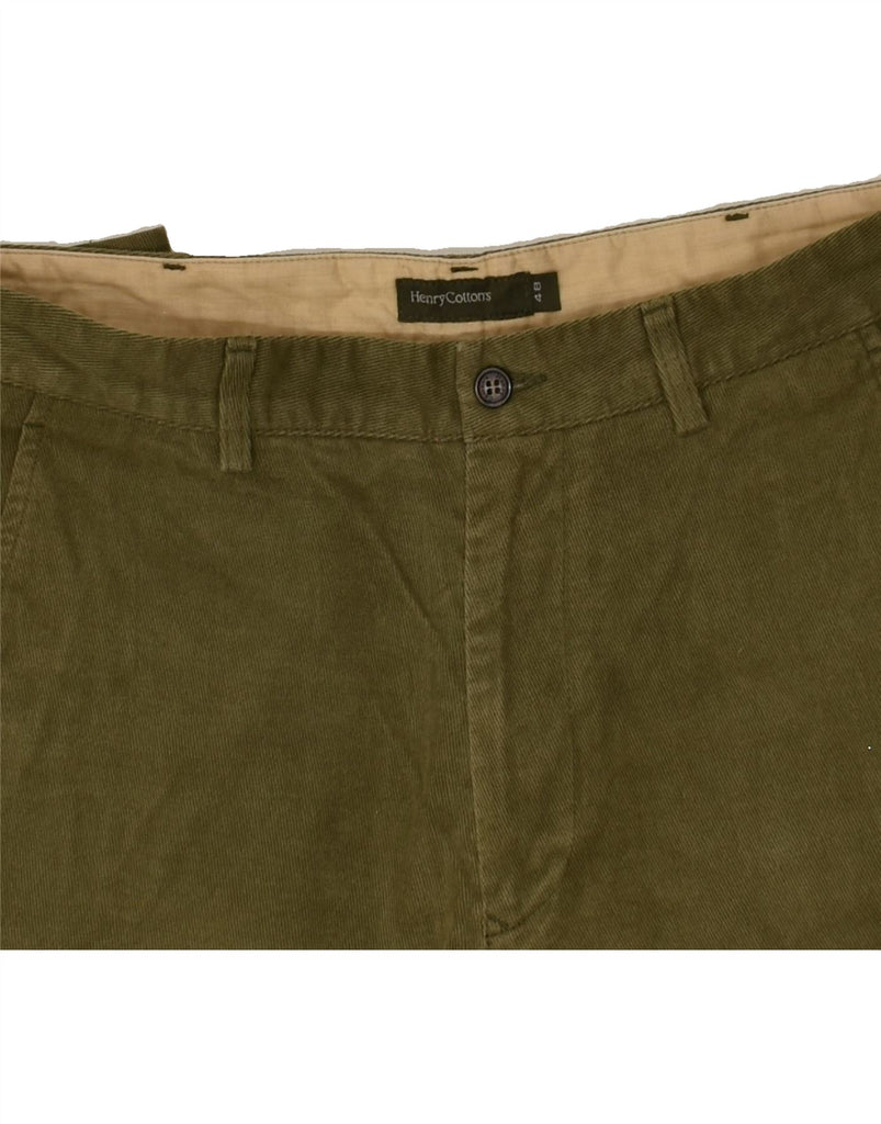 HENRY COTTONS Mens Straight Chino Trousers IT 48 Medium W32 L28 Khaki | Vintage Henry Cottons | Thrift | Second-Hand Henry Cottons | Used Clothing | Messina Hembry 