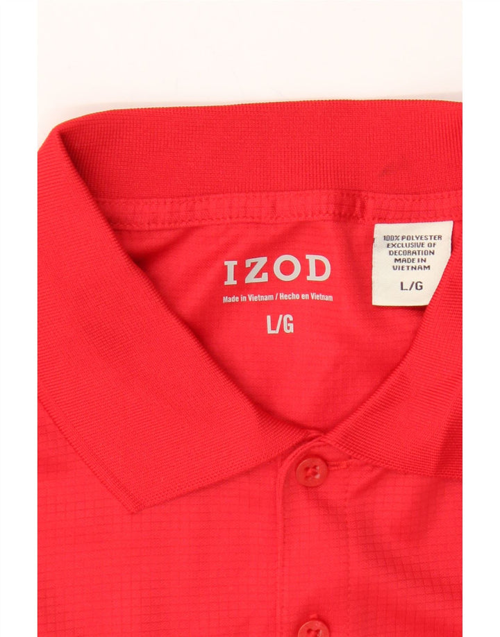 IZOD Mens Polo Shirt Large Red Polyester Vintage Izod and Second-Hand Izod from Messina Hembry 
