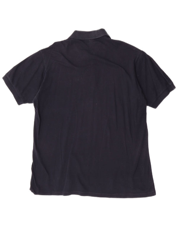 Sergio Tacchini Mens Polo Shirt Large Navy Blue Cotton