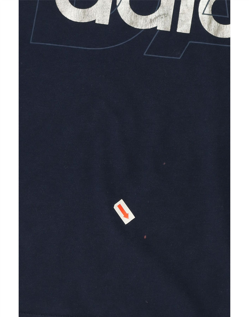 ADIDAS Womens Graphic T-Shirt Top UK 12 Medium Navy Blue Cotton Vintage Adidas and Second-Hand Adidas from Messina Hembry 