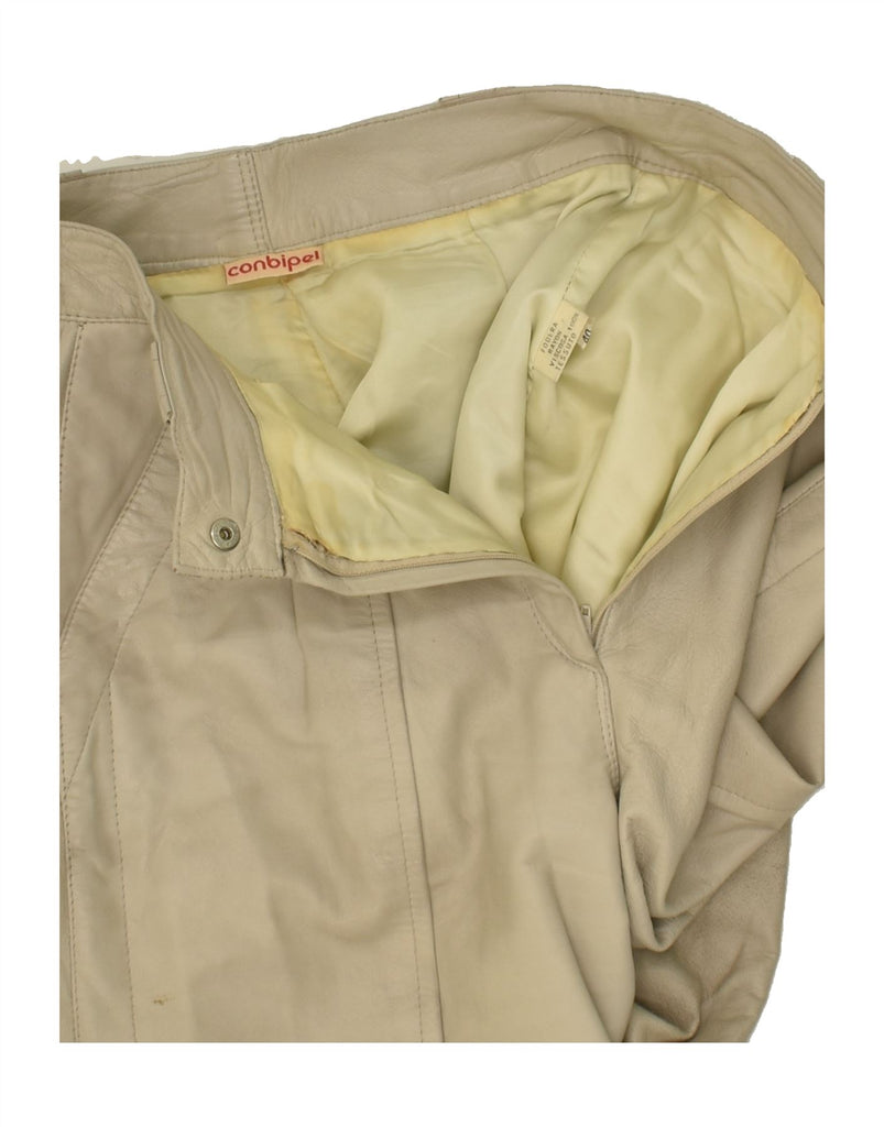 CONBIPEL Womens Tapered Casual Trousers IT 40 Small W24 L27 Beige Leather | Vintage Conbipel | Thrift | Second-Hand Conbipel | Used Clothing | Messina Hembry 