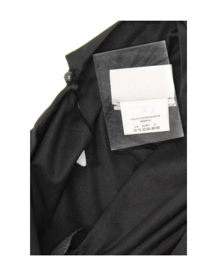 VINTAGE Womens Long Sleeve Maxi Dress UK 16/18 Large Black Polyester Vintage Vintage and Second-Hand Vintage from Messina Hembry 