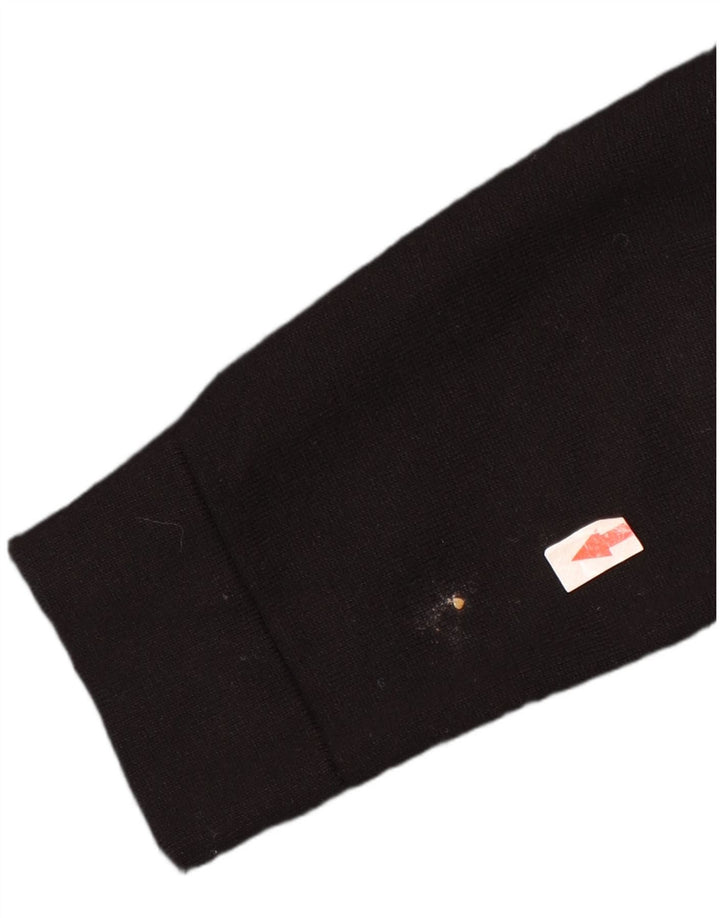 Hobbs Womens Long Sleeve Shift Dress UK 14 Large Black Cotton