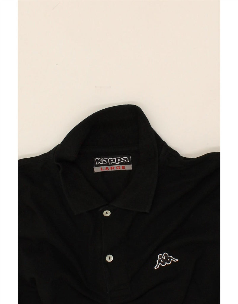 KAPPA Mens Polo Shirt XL Black Cotton Vintage Kappa and Second-Hand Kappa from Messina Hembry 