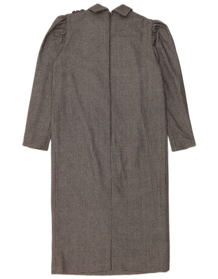 Luisa Spagnoli Womens Long Sleeve Maxi Dress IT 46 Large Grey Houndstooth