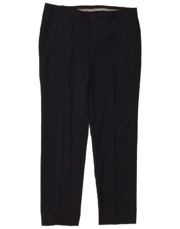 Armani Mens Straight Suit Trousers W34 L28 Black