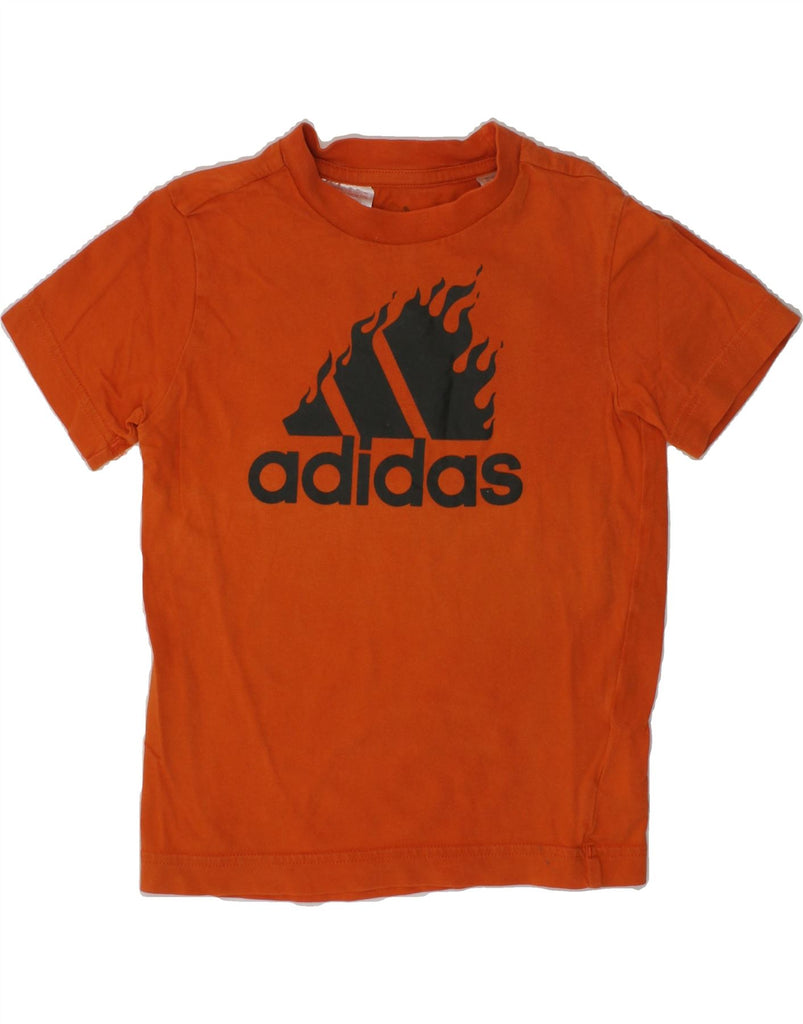 ADIDAS Boys Graphic T-Shirt Top 5-6 Years Orange Cotton | Vintage Adidas | Thrift | Second-Hand Adidas | Used Clothing | Messina Hembry 