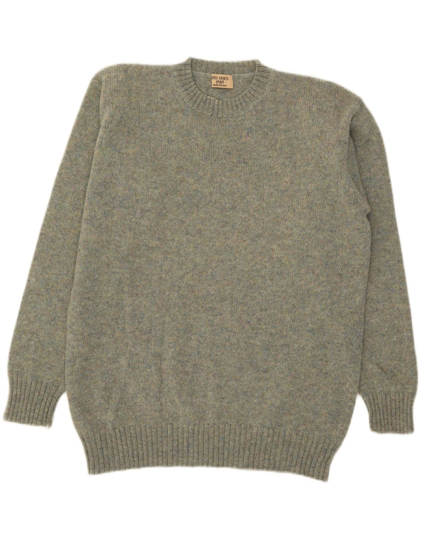 Rifle Mens Crew Neck Jumper Sweater Large Green Flecked New Wool