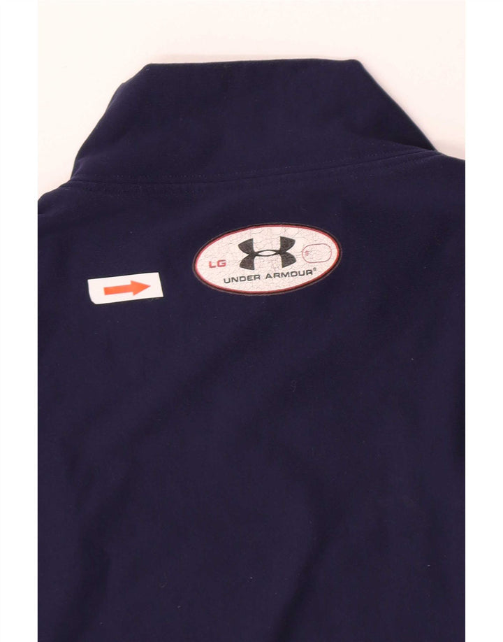 Under Armour Womens Top Long Sleeve UK 14 Large Navy Blue Nylon