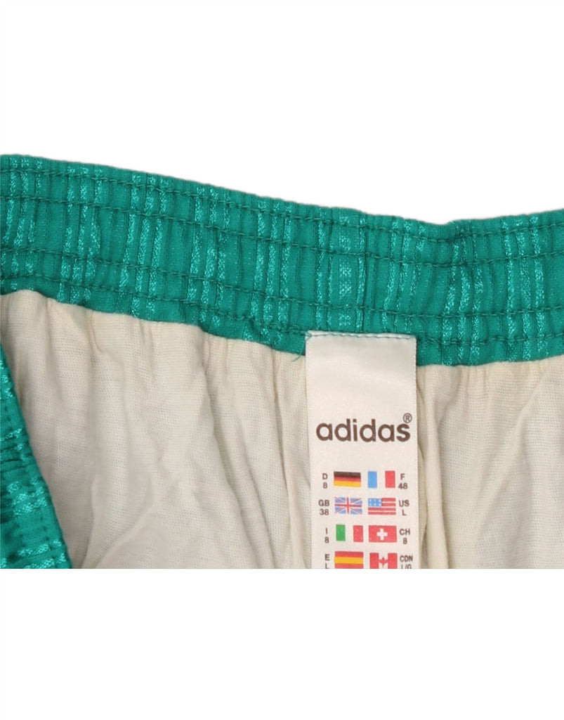ADIDAS Mens Sport Shorts XL  Turquoise Striped Polyester Vintage Adidas and Second-Hand Adidas from Messina Hembry 