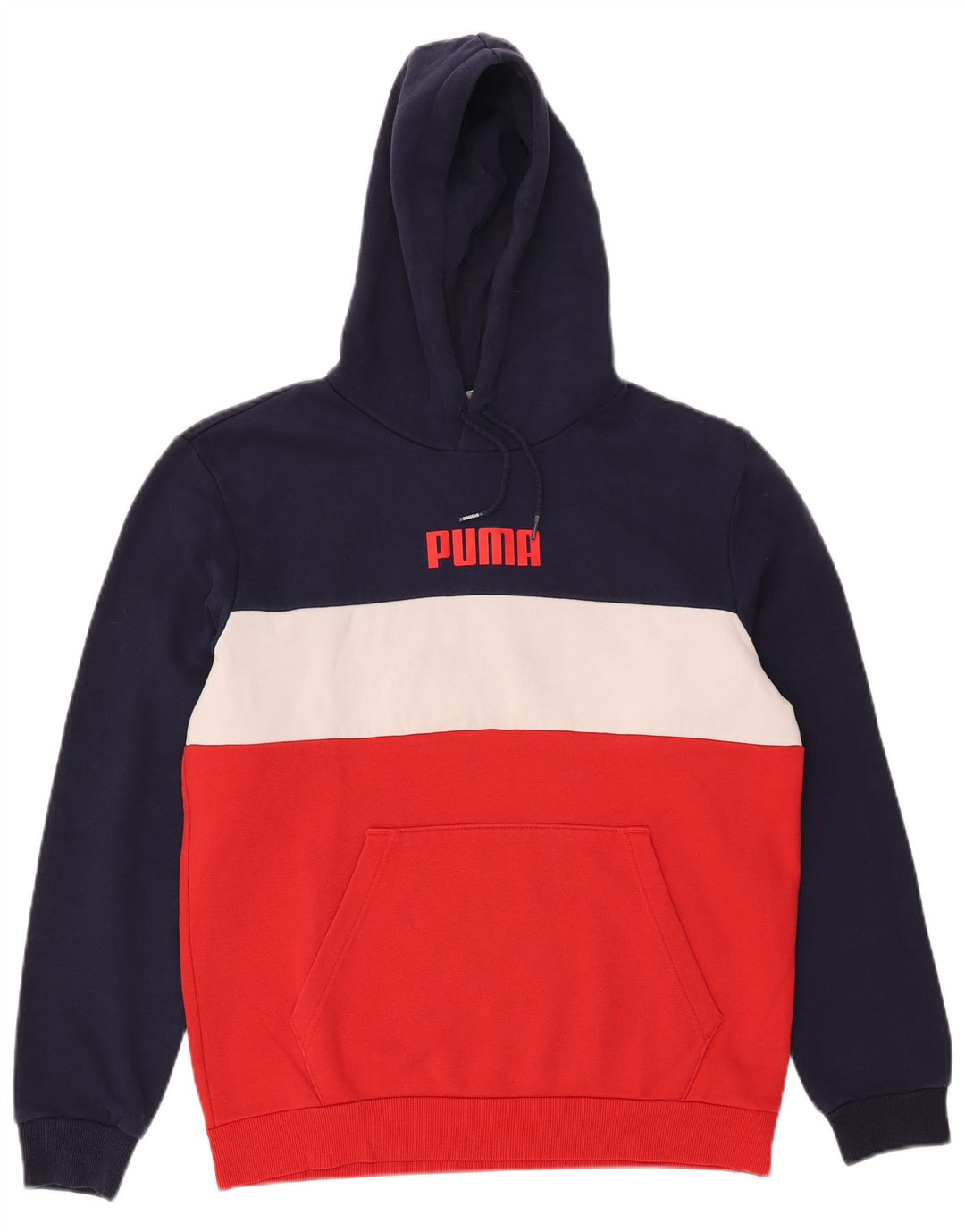 Puma Mens Graphic Hoodie Jumper Medium Red Colourblock