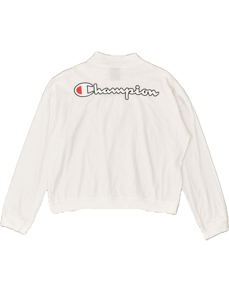 CHAMPION Girls Graphic Sweatshirt Jumper 13-14 Years XL White | Vintage Champion | Thrift | Second-Hand Champion | Used Clothing | Messina Hembry 