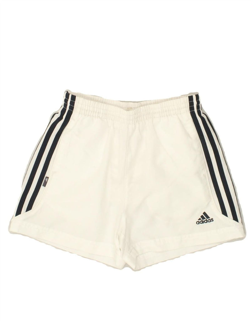 ADIDAS Boys Sport Shorts 7-8 Years White Polyester | Vintage Adidas | Thrift | Second-Hand Adidas | Used Clothing | Messina Hembry 