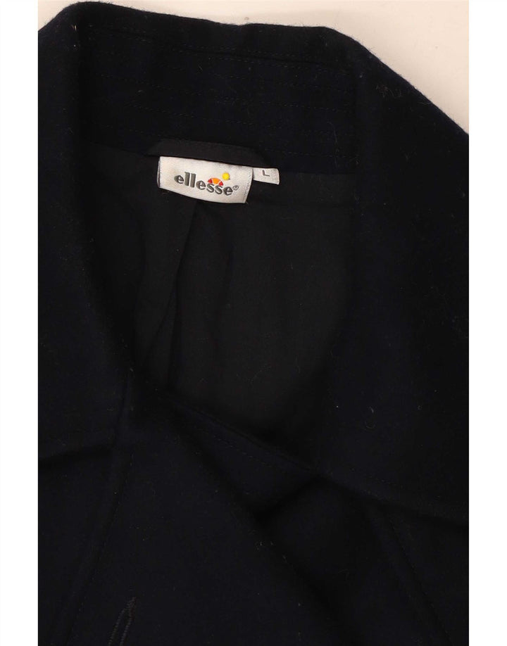 Ellesse Womens Pea Coat UK 14 Large Navy Blue Wool