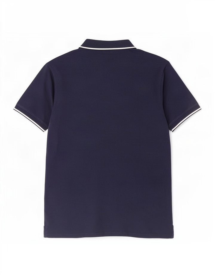 Lyle & Scott Mens Polo Shirt Medium Navy Blue Striped