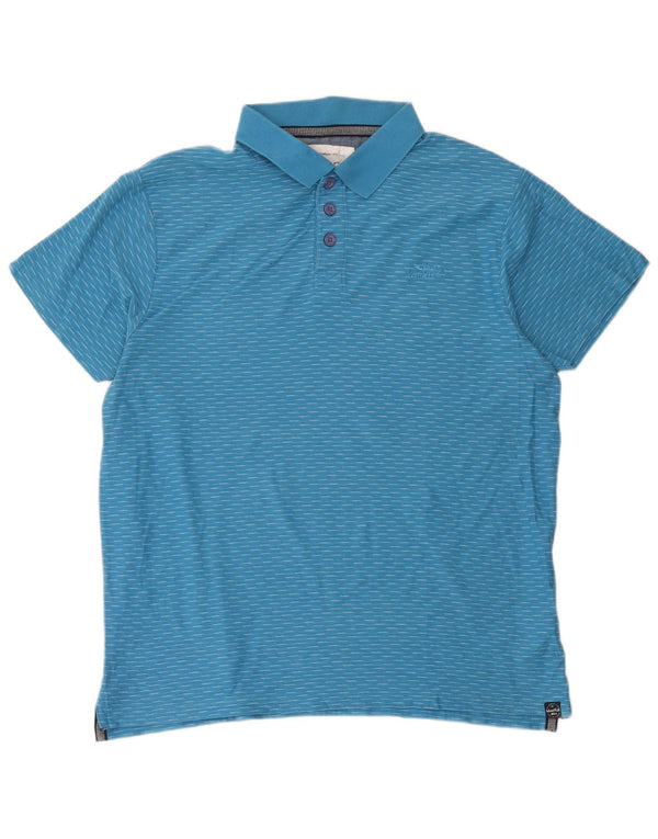 Weird Fish Mens Polo Shirt XL Blue Flecked Cotton