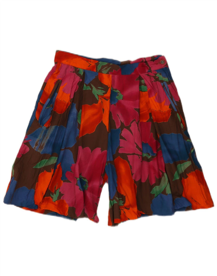Preca Womens Casual Shorts W26 Small Multicoloured Floral Viscose