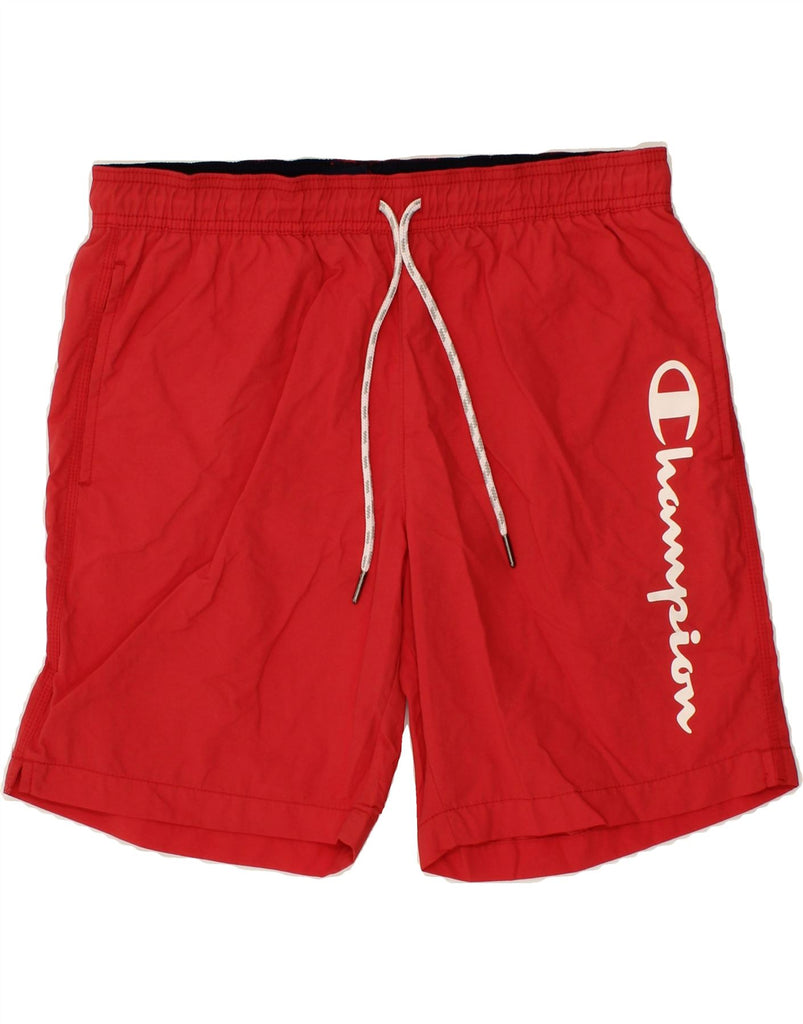 CHAMPION Mens Graphic Sport Shorts Medium Red Vintage Champion and Second-Hand Champion from Messina Hembry 