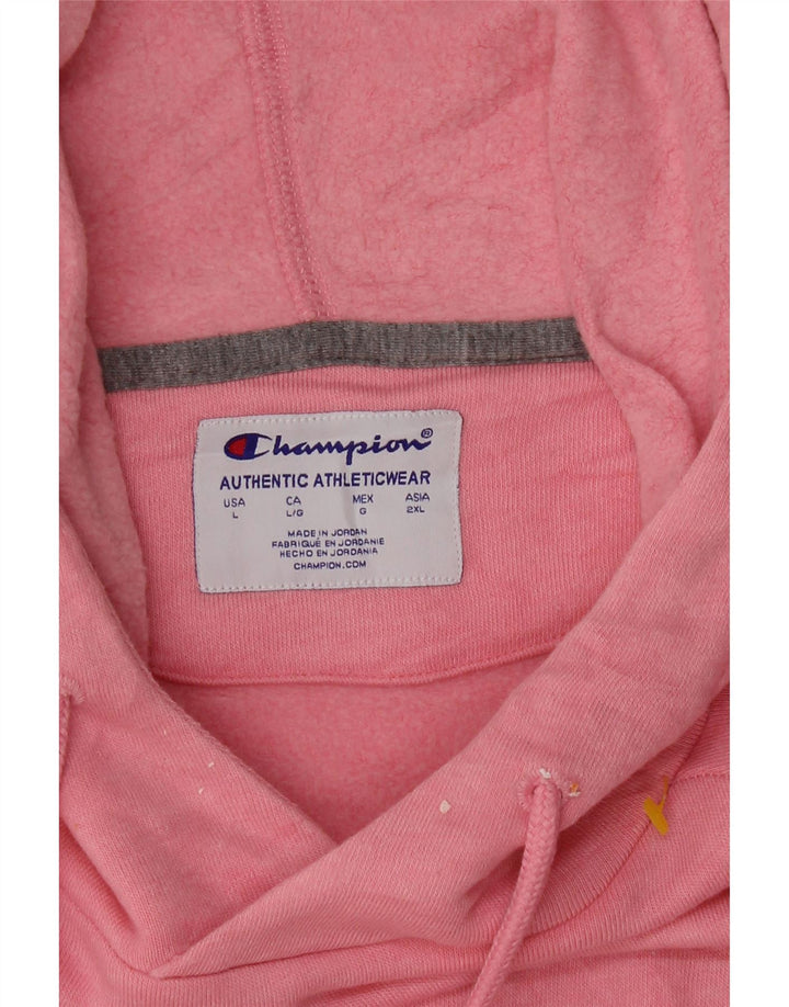 CHAMPION Womens Hoodie Jumper UK 16 Large Pink Vintage Champion and Second-Hand Champion from Messina Hembry 