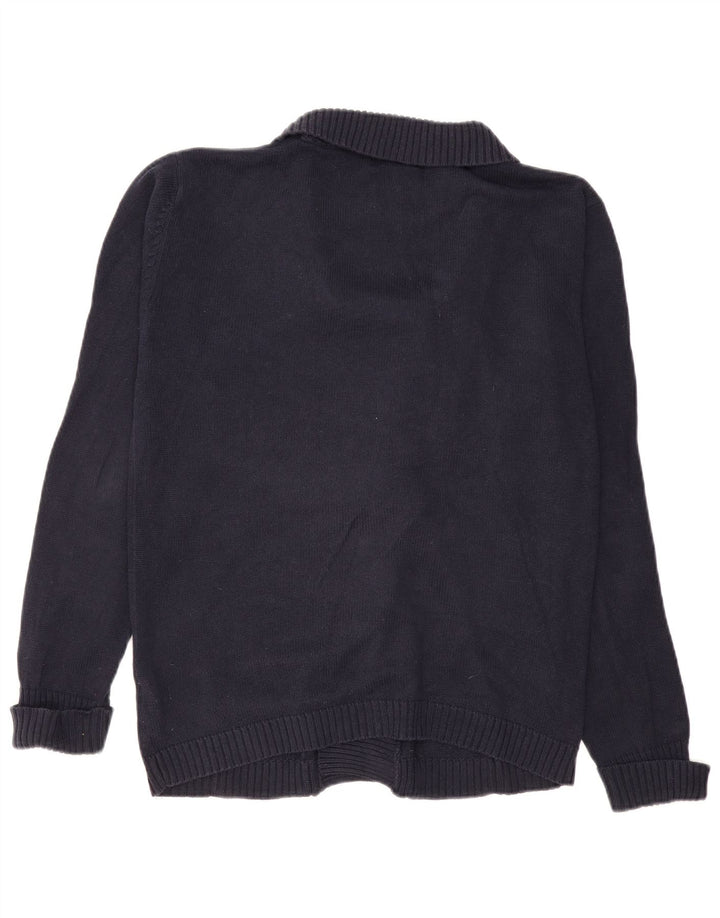Zara Mens Cardigan Sweater Large Navy Blue Cotton