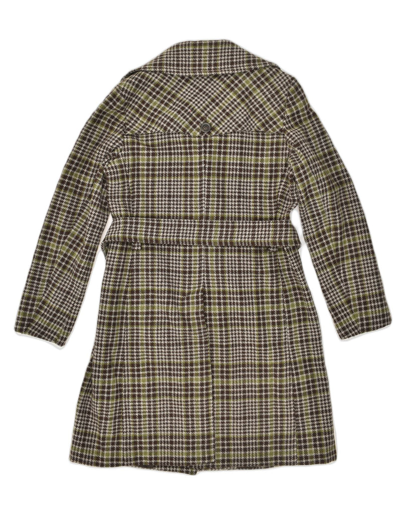 BENETTON Womens Overcoat IT 44 Medium Green Check Wool | Vintage Benetton | Thrift | Second-Hand Benetton | Used Clothing | Messina Hembry 