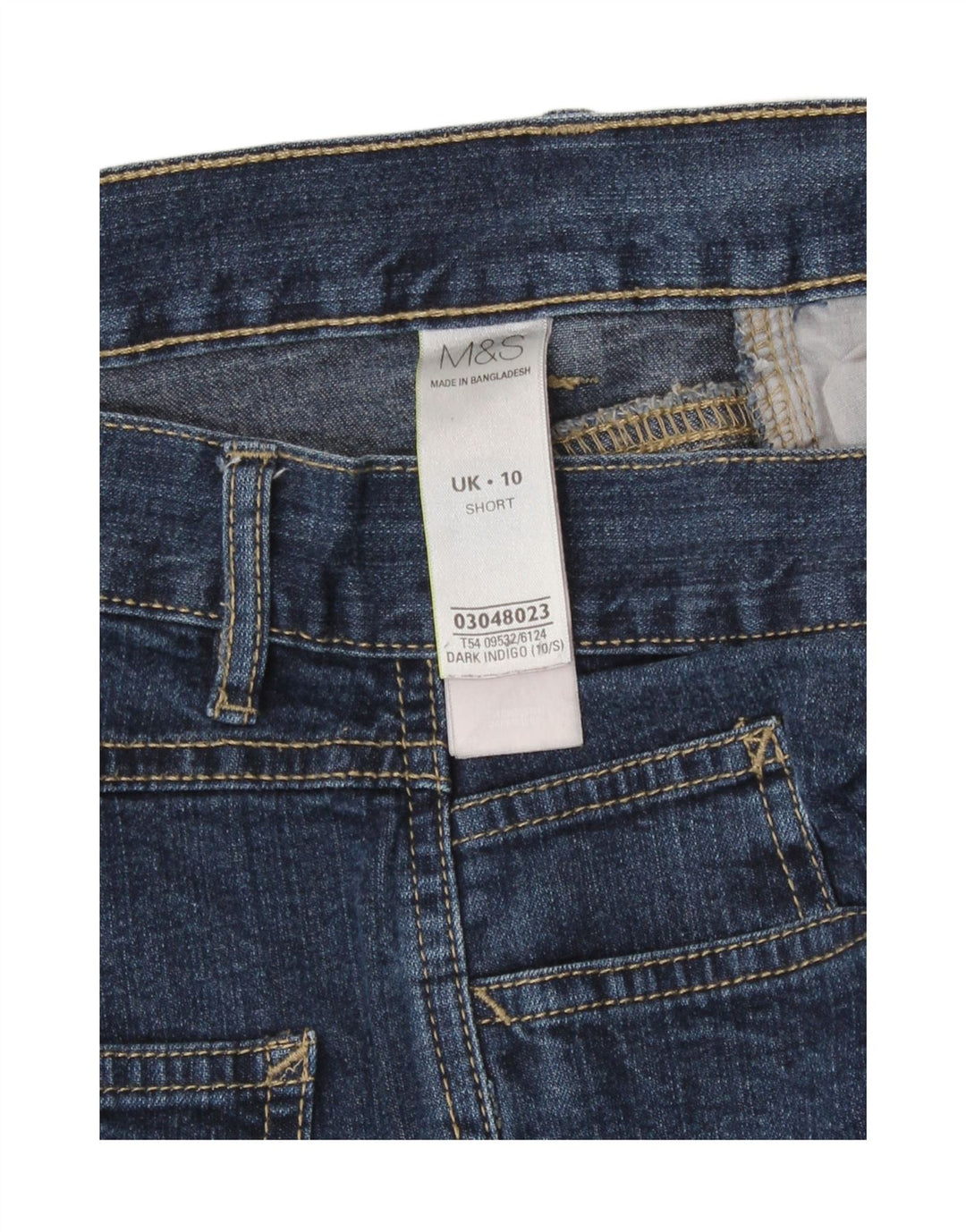 Marks & Spencer Womens Bootcut Jeans UK 10 Small W28 L28 Navy Blue Cotton