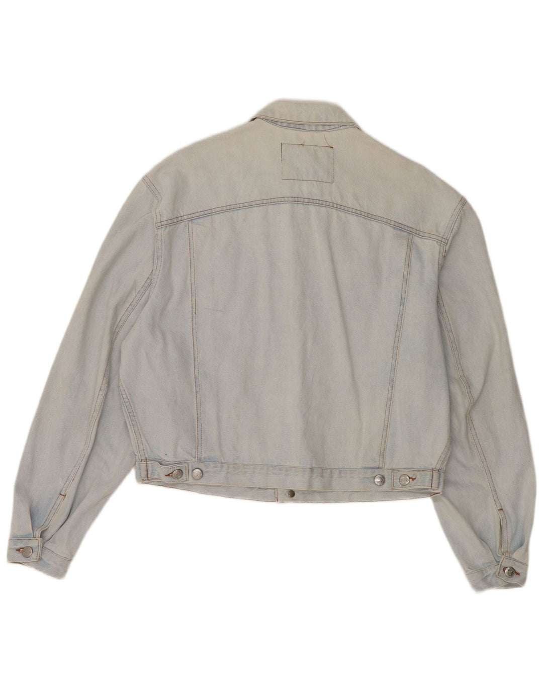 RIFLE Womens Crop Oversized Denim Jacket UK 10 Small Blue Cotton