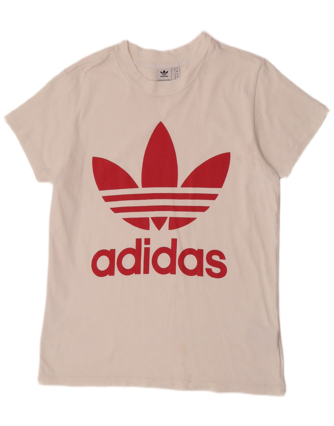 Adidas Womens Oversized Graphic T-Shirt Top UK 8 Small White
